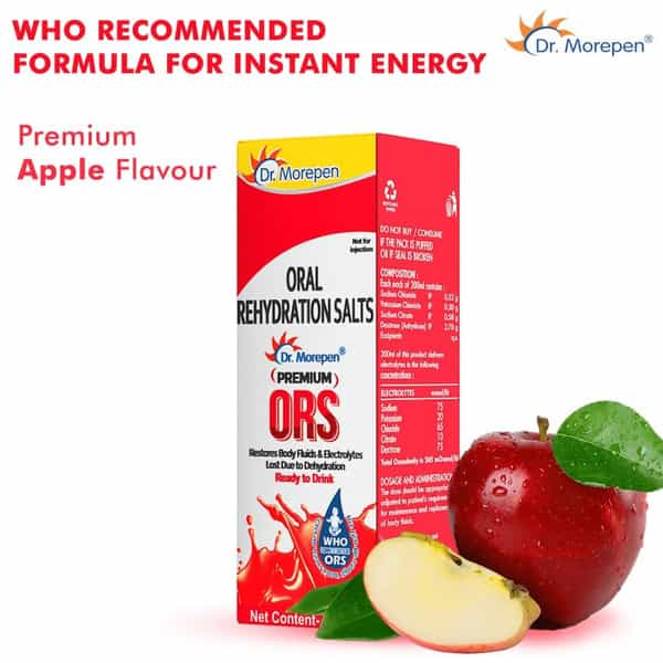 Dr. Morepen Premium Ors Drink With Electrolytes | Apple Flavour - 200Ml Pack Of 5