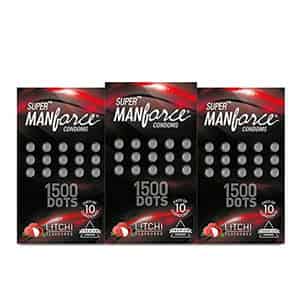 Manforce Extra Dotted Condoms Litchi Flavoured- 10 Pcs X Pack Of 5