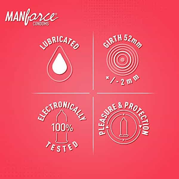 Manforce Extra Dotted Condoms Litchi Flavoured- 10 Pcs X Pack Of 5