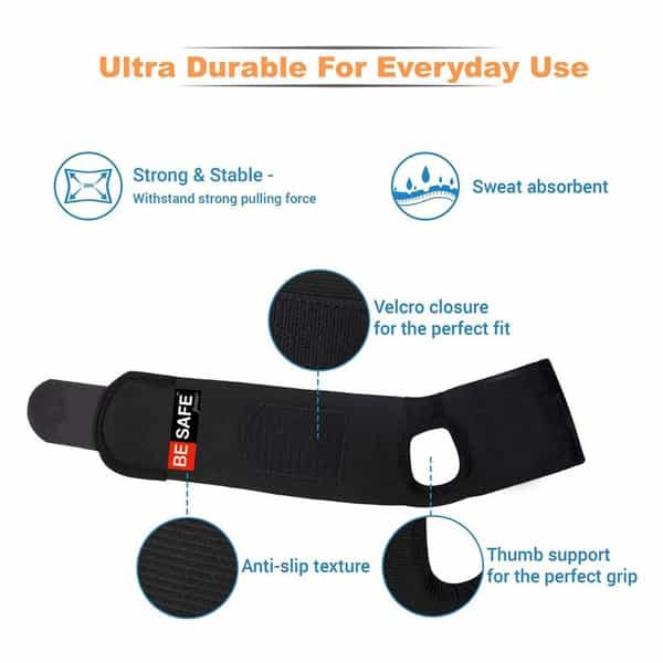 Besafe Forever Wristband Support With Thumb | Black | Universal Size