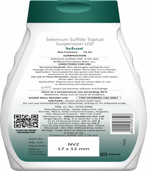 Selsun Topical Suspension Anti Dandruff Shampoo 75 Ml