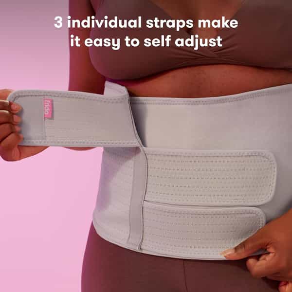 Frida Mom Postpartum Abdominal Support Binder | Women | Adjustable Compression | Grey | 1 Count