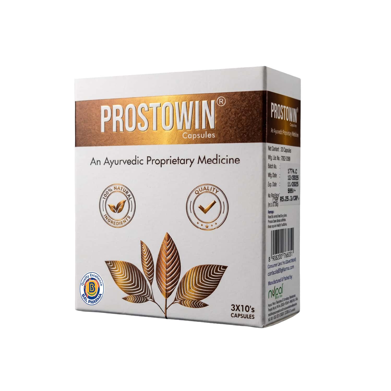 Prostowin Capsule - Inhibits Prostate Enlargement - 3 X 10