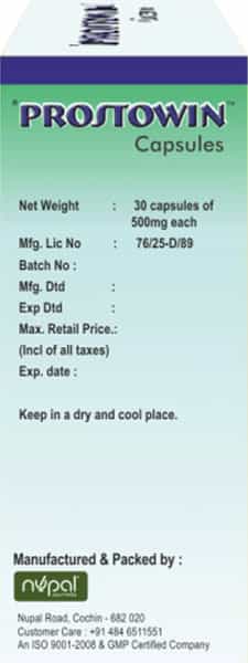 Prostowin Capsule - Inhibits Prostate Enlargement - 3 X 10