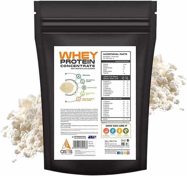 As-It-Is Nutrition Whey Protein Concentrate 80% Protein Unflavored - 500G