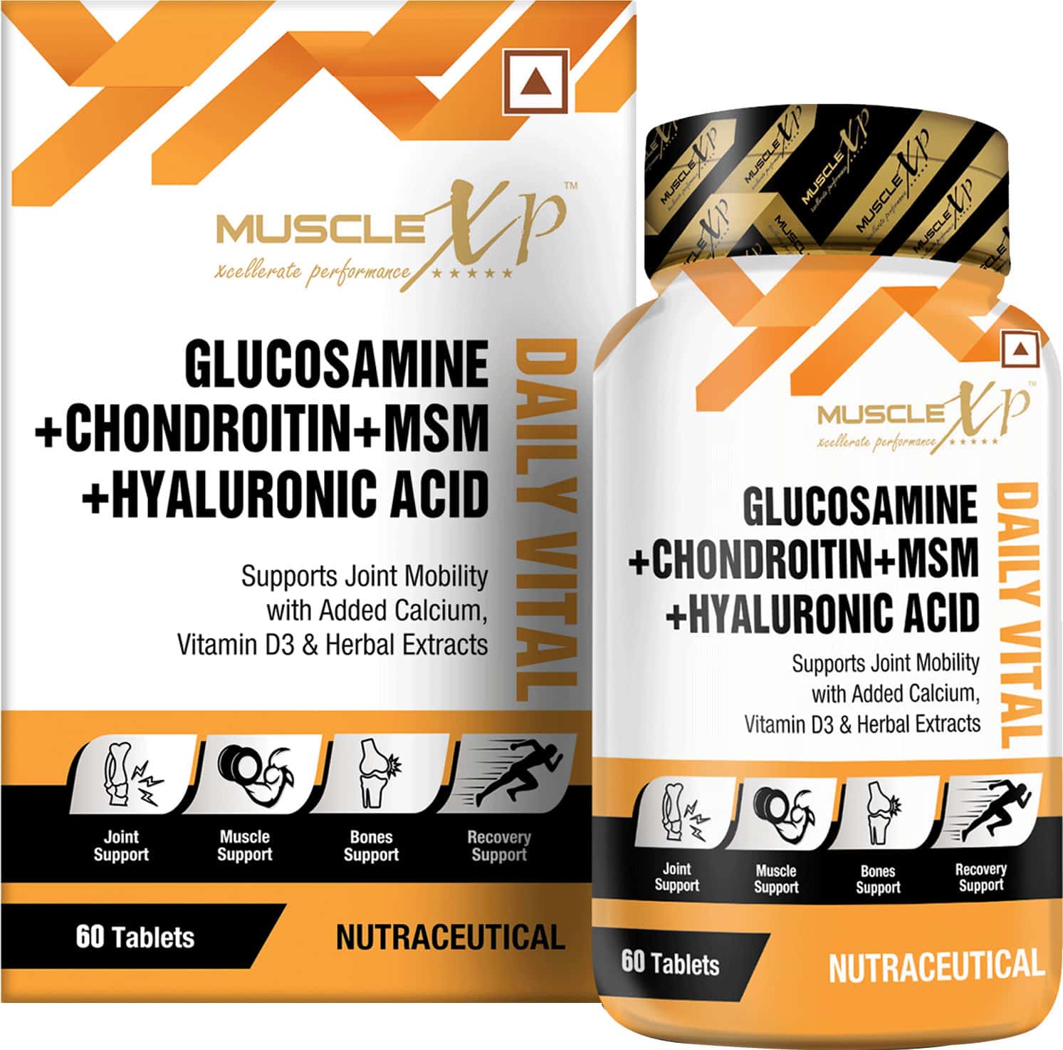 Musclexp Glucosamine + Chondroitin + Msm + Hyaluronic Acid Daily Vital 60 Tablets