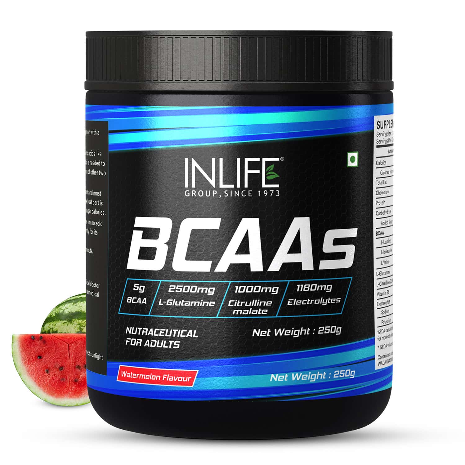 Inlife Bcaa Powder Supplement With Glutamine | Citrulline Dl Malate | Men & Women (watermelon 250g)