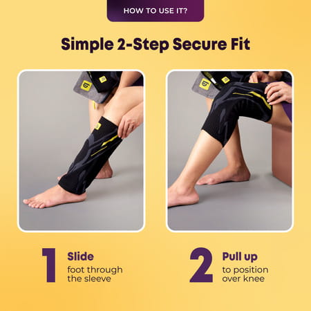Betterhood Premium Knee Sleeve With Easymove Max Stability Design (Black | L | Pack Of 2)