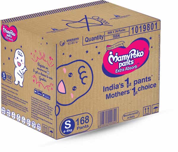 Mamypoko Pants Extra Absorb Diaper - Small Size Pack Of 168 Diapers