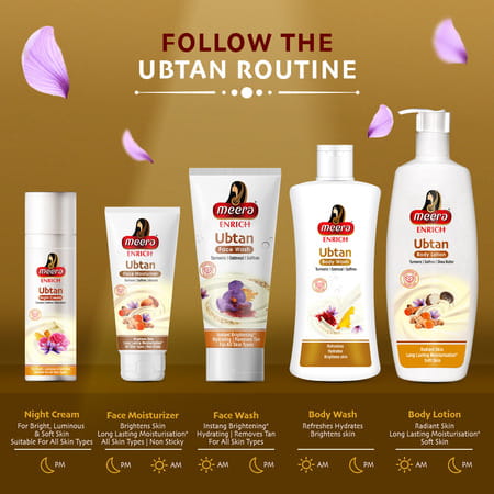Meera Enrich Ubtan Face Wash For Tan Removal & Instant Brightening,Turmeric,Oatmeal & Saffron,100ml