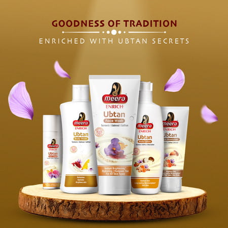 Meera Enrich Ubtan Face Wash For Tan Removal & Instant Brightening,turmeric,oatmeal & Saffron,100ml