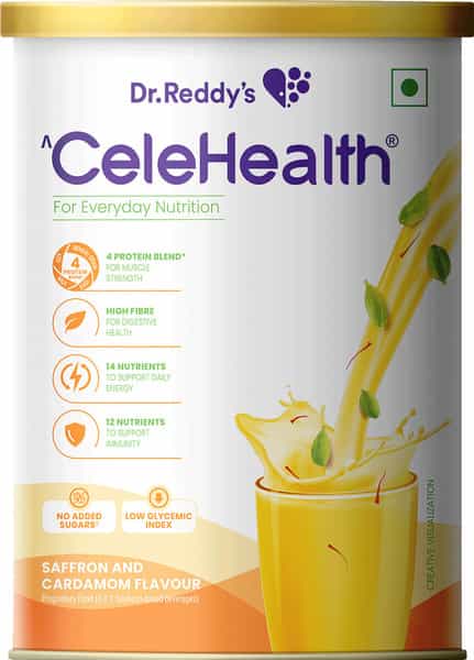 Dr.reddys Celehealth| Daily Nutrition Protein Supplement Drink| Saffron & Cardamom Flavour| 400G
