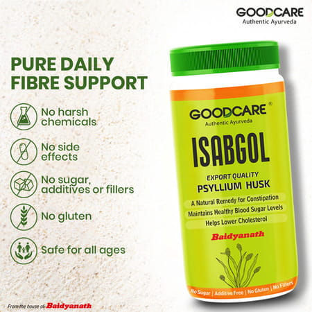Goodcare Isabgol By Baidyanath | Adults | Psyllium Husk | 100 G | Pack Of 1