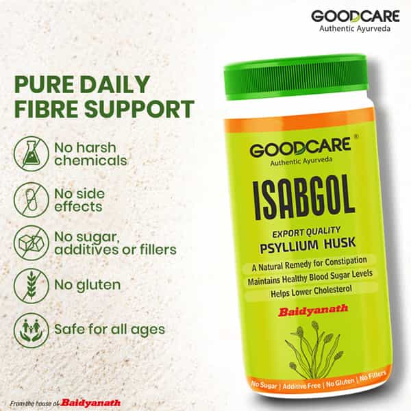 Goodcare Isabgol By Baidyanath | Adults | Psyllium Husk | 100 G | Pack Of 1