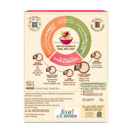 Nestle Cerelac Baby Cereal | No Refined Sugar | Multigrain & Fruits For 12-24 Months Baby 300 Gm