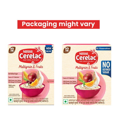 Nestle Cerelac Multigrain & Fruits | No Refined Sugar | No Preservatives | 12 To 24 Months | 300 G