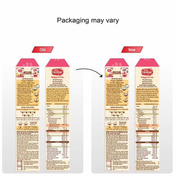 Nestle Cerelac Multigrain & Fruits | No Refined Sugar | No Preservatives | 12 To 24 Months | 300 G