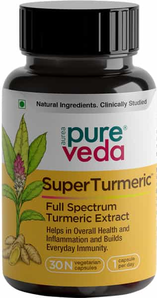 Aurea Pureveda Super Turmeric - Full Spectrum Turmeric Extract - 30 Veg Capsules