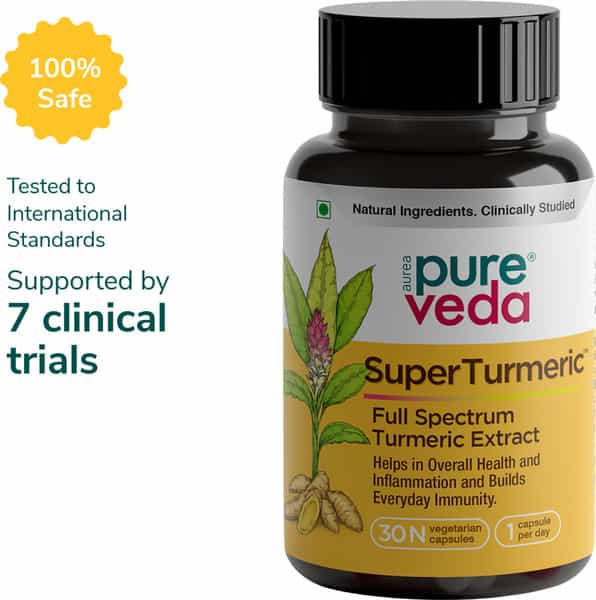 Aurea Pureveda Super Turmeric - Full Spectrum Turmeric Extract - 30 Veg Capsules