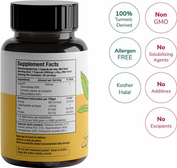 Aurea Pureveda Super Turmeric - Full Spectrum Turmeric Extract - 30 Veg Capsules