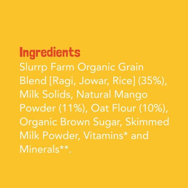 Slurrp Farm Cereal For Little Ones Ragi Rice & Mango With Milk - 200G