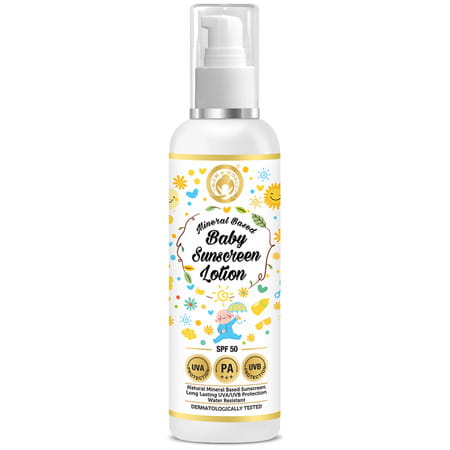 Mom & World Mineral Based Baby Sunscreen Lotion Spf 50 Pa+++ Uva/Uvb Protection-120 Ml