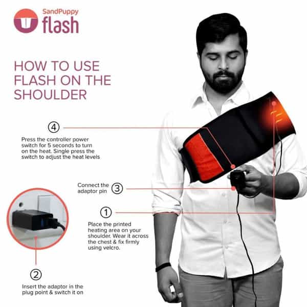 Sandpuppy Flash L- Multi-Purpose Electric Heating Pad For Back & Shoulder Pain Relief
