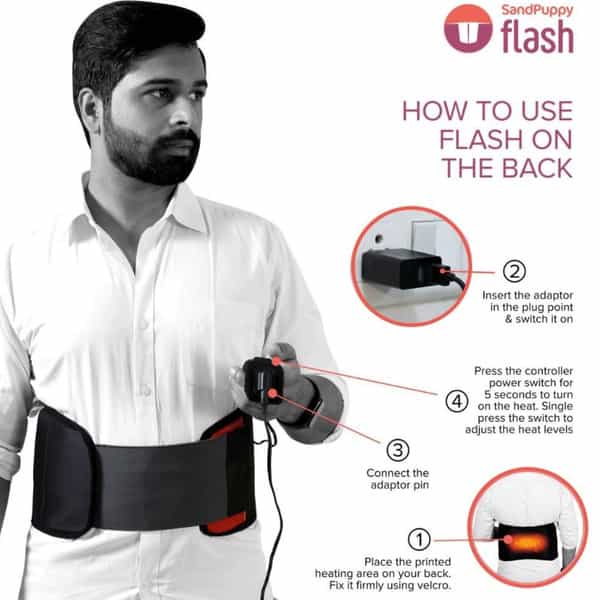 Sandpuppy Flash L- Multi-Purpose Electric Heating Pad For Back & Shoulder Pain Relief