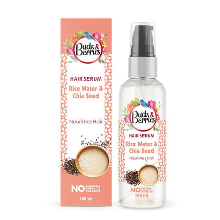 Buds & Berries Nourishment Hair Serum With Rice Water And Chia Seeds | Dry & Damaged Hair (100 Ml)