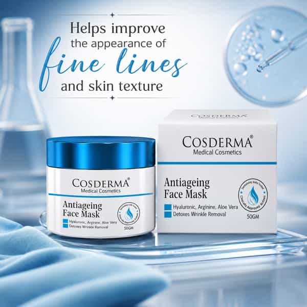 Cosderma Antiageing Face Mask With Hyaluronic | Arginine & Aloe Vera | Wrinkle Care & Renewal | 50Gm