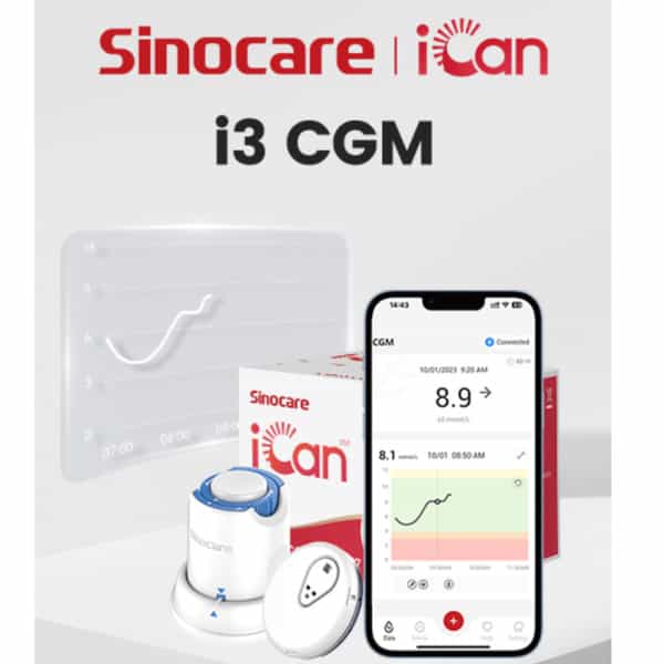 Sinocare Ican I3 Cgm | 15 Days Continuous Glucose Monitor | Every 3 Min Output Test Value Via App