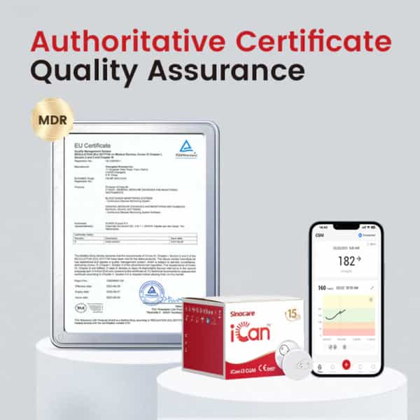 Sinocare Ican I3 Cgm | 15 Days Continuous Glucose Monitor | Every 3 Min Output Test Value Via App