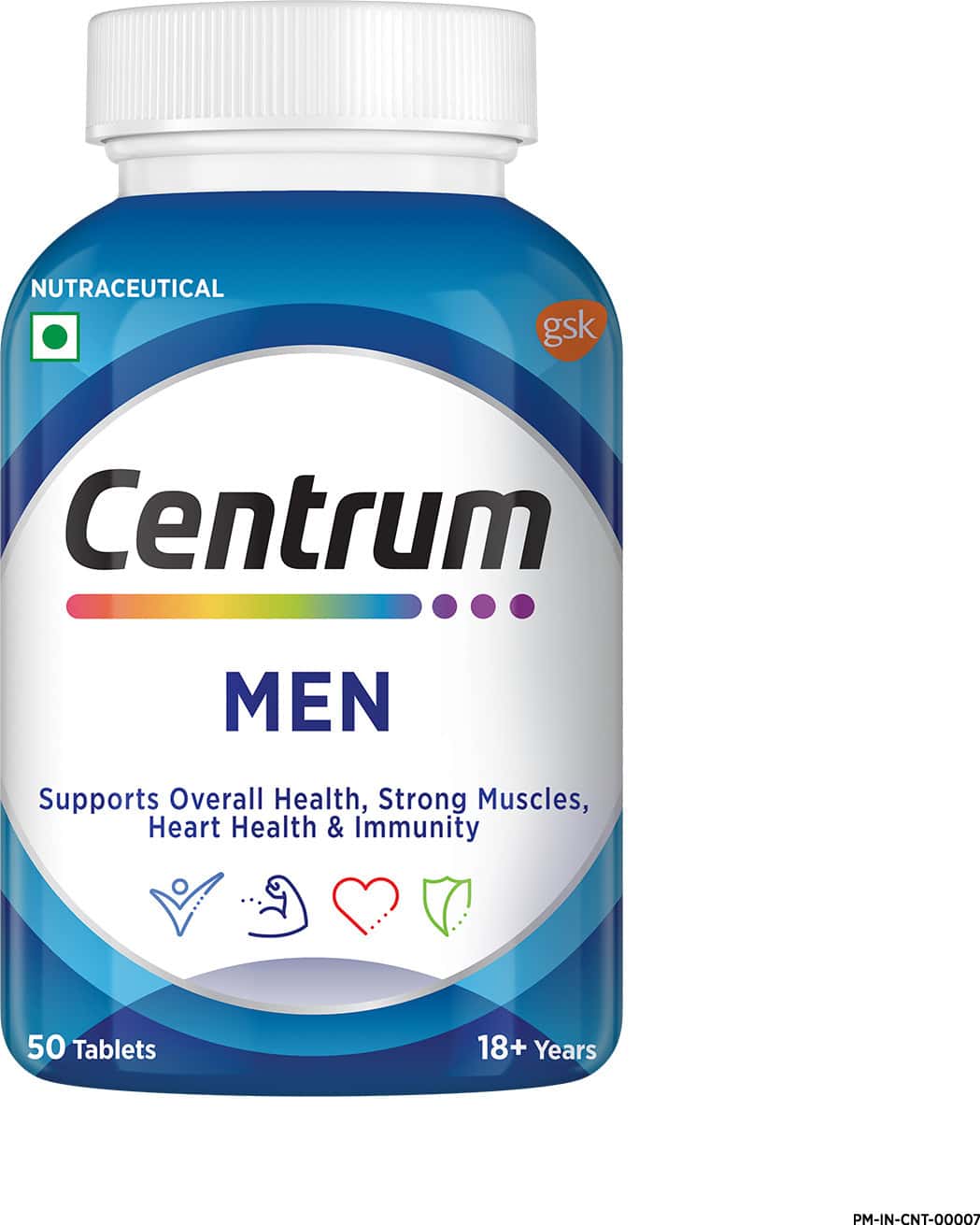 Centrum Men | Supports Overall Health | Veg | Multivitamin | Bottle 50 Tablets