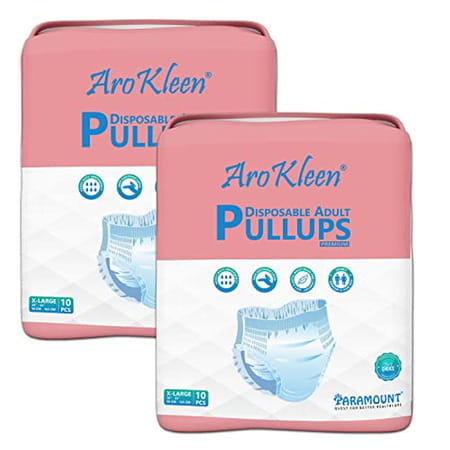 Arokleen Adult Diaper Pull-Ups Extra Large (Waist Size: 96 Cm-165 Cm) 10 Pcs Per Packet Pack Of 2