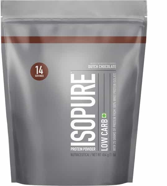 Isopure Low Carb 100% Whey Protein Isolate Powder - 1 Lb 454 G Dutch Chocolate