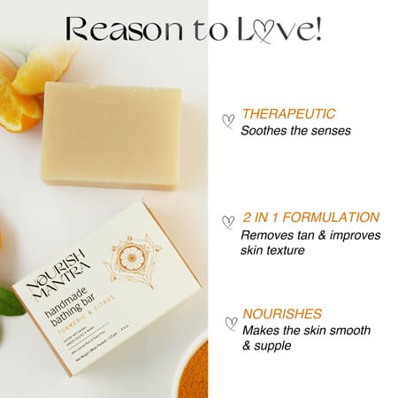 Nourish Mantra Turmeric & Citrus Handmade Bathing Soap 125g