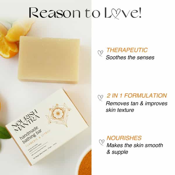 Nourish Mantra Turmeric & Citrus Handmade Bathing Soap 125G