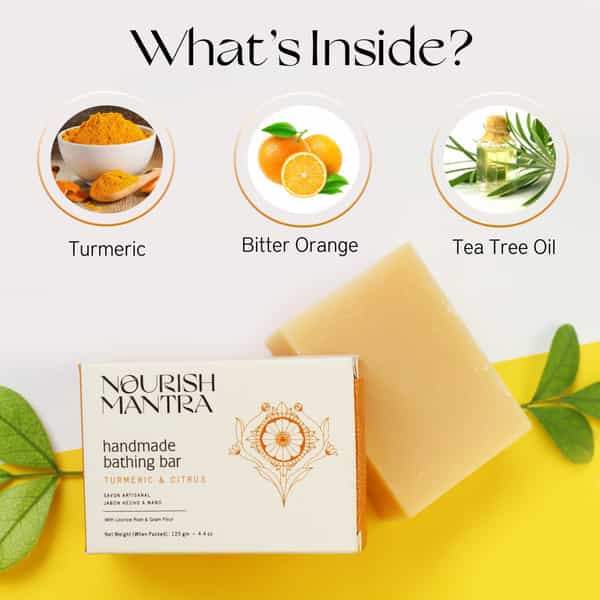 Nourish Mantra Turmeric & Citrus Handmade Bathing Soap 125G