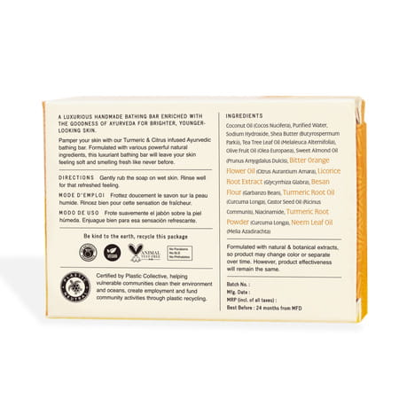 Nourish Mantra Turmeric & Citrus Handmade Bathing Soap 125g