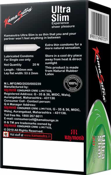 Kamasutra Ultra Slim Condoms For Men Pack Of 20