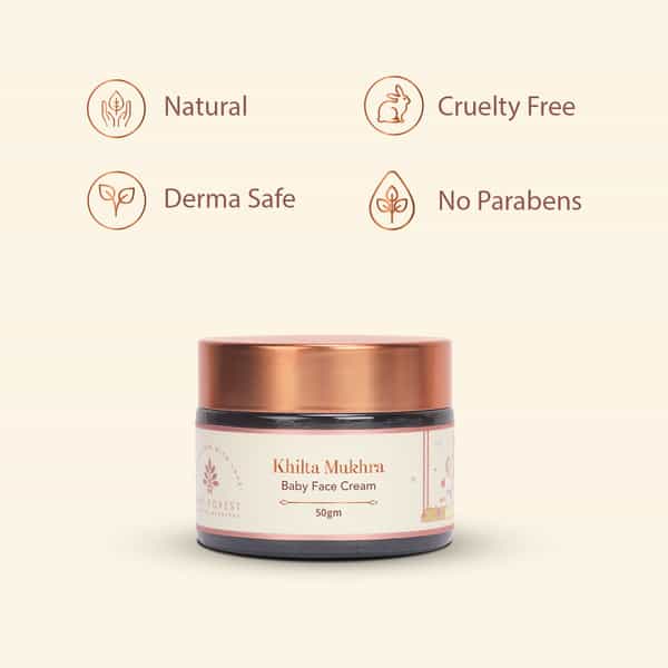Baby Forest Khilta Mukhra Baby Face Cream 50 Gm | Shea Butter | Saffron | & Almond Oil | Derma Safe