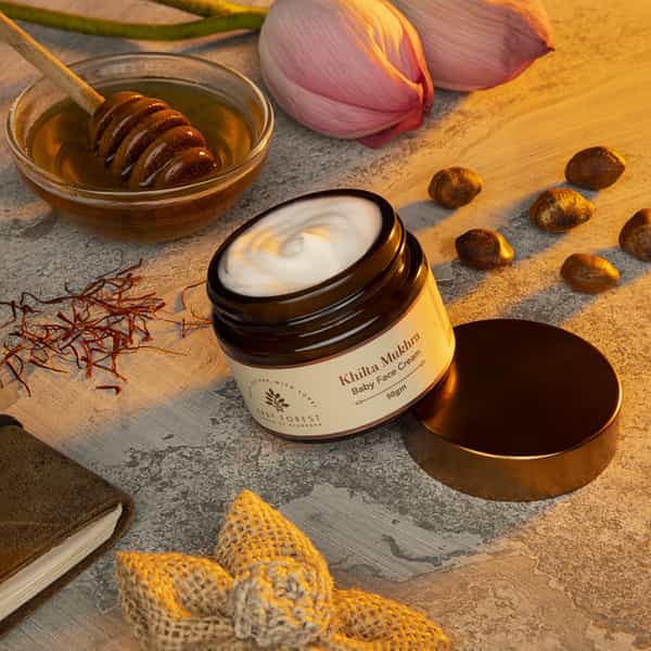 Baby Forest Khilta Mukhra Baby Face Cream 50 Gm | Shea Butter | Saffron | & Almond Oil | Derma Safe