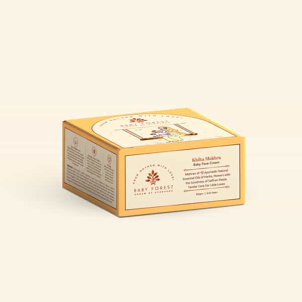 Baby Forest Khilta Mukhra Baby Face Cream 50 Gm | Shea Butter | Saffron | & Almond Oil | Derma Safe