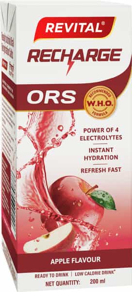 Revital Recharge Ors Apple Flavour Tetrapack 200 Ml