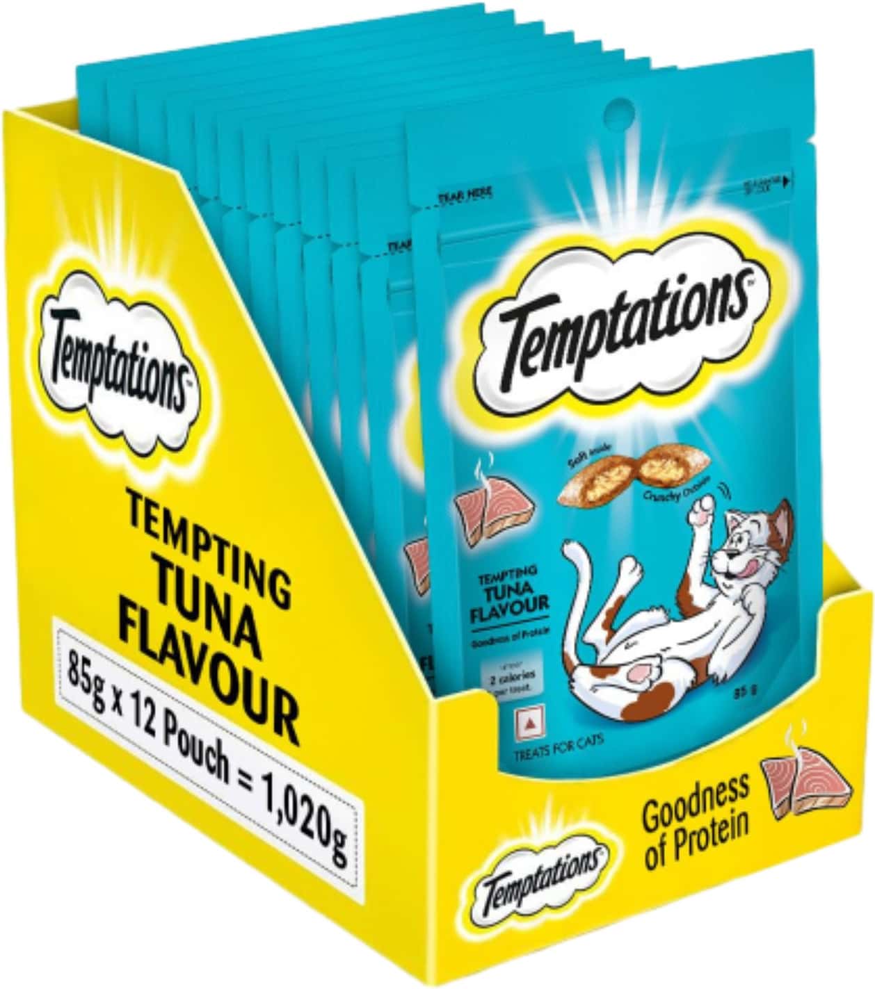 Temptations Crunchy Cat Treats | Tempting Tuna Flavour | 85 G (pack Of 12)