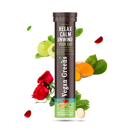 Vegan Greens Relax Calm Unwind Your Day. Calm Daily Stress, Better Mood &Sleep 25 Effer., Watermelon