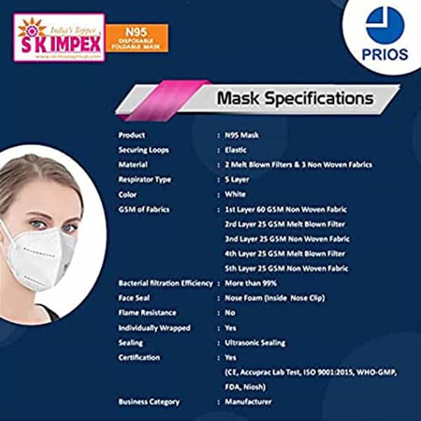 Prios N 95 Mask - 1 Unit