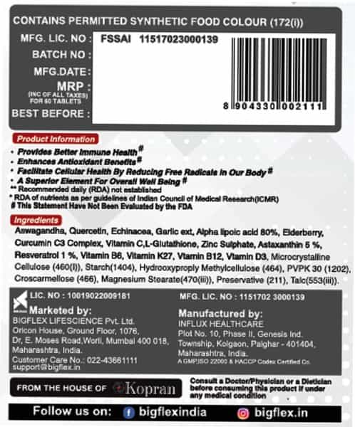 Pharmgrade Immune Shield Immunity Booster With Ashwagandha Vitamin C & Zinc- 60 Tablets
