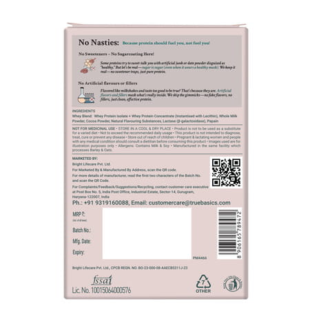 Truebasics Clean Whey Protein (Chocolate | 5x35g) | 25g Protein | Isolate & Concentrate Blend