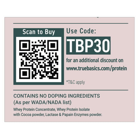 Truebasics Clean Whey Protein (Chocolate | 5x35g) | 25g Protein | Isolate & Concentrate Blend